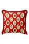 New Year Floral Living Room Decor Fringe Pillowcase - Christmas Bohemian Red Cream Tassel Throw Pillow Cover - 3