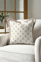 Flower Bud Motif Fringed Pillowcase - Romantic Floral Blue Mink Tassel Throw Pillow Cover - 3