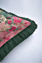 Leopard Floral Pattern Exotic Fringe Pillowcase - Tropical Pink Green Gray Tassel Throw Pillow Cover - 8