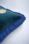Moon Pattern Bird Figure Sky Fringed Pillowcase-Turna Petrol Blue Navy Blue Tassel Throw Pillow Cover - 8