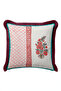 Floral Patterned Bohemian Chic Fringed Pillowcase - Ethnic Floral Modern Burgundy Tassel Throw Pillow Cover - 2