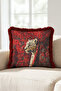 Tiger Design Exotic Leopard Figure Fringed Pillowcase-Ethnic Red Tassel Throw Pillow Cover - 3