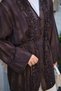 Women's Double Color Frilly Detailed Figure Patterned Tulle Waist Tie Shirt Brown - 5