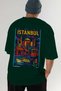 Istanbul Turkey Green Oversize Country City Back Printed Unisex T-Shirt 100% Cotton Premium - 7