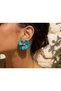 Blue Flower Model Pearl Xuping Big Women's Earrings - 3