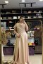 Evening Dress with Stone Shoulder Straps