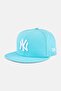 x MLB Men New York Yankees Embroidered Fitted Cap, Aqua Blue