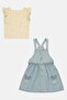 Toddlers Girl 2Pcs Ruffle Sleeve Top And Dress Set, Multicolor - 3