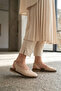 Bella 26622 Beige Genuine Leather Women's Ballerinas