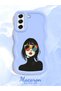 Samsung Galaxy S21 Fe Compatible Case Camera Protector Blue Silicone Couple Phone Case Girl Pattern - 2