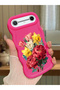 Tecno Pova Slim Compatible Case Camera Protector Red Silicone Couple Phone Case Floral Pattern