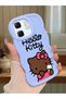 Infinix Hot 50I Compatible Case Camera Protector Blue Silicone Couple Phone Case Kitty Pattern