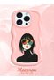 iPhone 16 Pro Compatible Case Camera Protector Pink Silicone Couple Phone Case Girl Pattern - 2