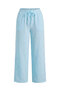 Linen Fabric Wide Leg Trousers Baby Blue