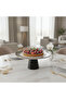 Luhpar Black Wooden Footed Brushed Silver Stainless Steel Cake Stand - 13×27 cm - 4