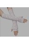 White Color Lycra Lace Party Gloves