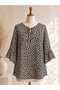 Women's High Quality Viscose Spanish Sleeve Tie Collar Slim Blouse
