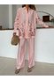 Women's Shirt with Stone Embroidery on Shoulders and Sleeves, Standard Pants Size Suit - 4