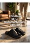 Men Arabic Naal Sandals Woven Texture PU Leather Toe Loop Thick Sole Anti-Slip Double Stitching Black Dark Grey Blue - 8