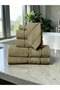 - 6 Pcs Towel Set, BAHARI PEARL, 100% Cotton, 550 GSM, green, 2pcs Bath Towel 70cmx140cm, 2 Pcs Hand Towel 50cmx90cm, 2Pcs Face Towel 33cmx33cm, Ultra Soft and Absorbent, Quick Drying - - 4