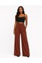 Women's Double-Breasted Waist Detailed Buttoned Wide-Leg Trousers Style Sweatpants