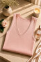 Women's 6-Piece Lace Detailed Viscose Lycra Undershirt - V-Neck Ribbed Camisole Undershirt - 6