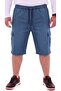 Men's Oversized Size, Suitable for Weight Range 115-176 Kg, Lycra Long Jeans with Cargo Pockets Below the Knee, Capri Blue