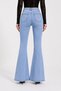 Lycra High Waist Spanish Flare Women's Jean Trousers Snow Blue Stretchy Flare Denim - 3