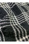 Plaid Woven Wrinkled Fabric - Black Ecru Plaid - 4