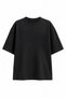 Women's Oversize Lycra Crew Neck T-Shirt Set of 3 (95% Cotton) (White, Black, Blue) - 3
