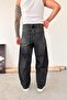 Smoked Waist Drawstring Super Baggy Fit Pants - 4