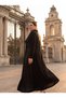 Zippered Half-High Collar Leather Pattern Print Detailed Combed Cotton Fabric Full Length Dress - 3