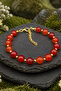 Red Agate Natural Stone Bracelet Gold Adjustable Premium Quality - 3