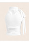 White Halter-Neck Detailed Blouse - 2