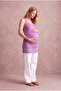 Maternity Lilac Cotton Crew Neck Sleeveless Lace Detailed Long Undershirt Millie