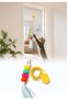 Cat Toy Interactive Cat Fishing Rod with Bell for Door Hanging, Flexible Rope Toy with Suction Cup