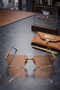 Zigzag |   Stylish Geometric Cut Metal Framed Unisex Model Luxury Design Sunglasses 57 Earthring Protected Eyewear - 2