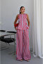 Blue-Red Striped Blouse Pants Set - 30460 - 2