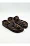 Ck104-Crz Genuine Leather Dark Brown Flip Flops Unisex Orthopedic Slippers - 6