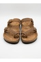 Unisex Mc106-Crz Genuine Leather Tan Crazy Flip-Flop Orthopedic Cork Slippers - 4