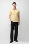 Yellow Textured Knitted Men's Knitwear T-Shirt - 2