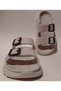 Beige Anatomical Eva Sole Comfortable and Lightweight Without Buckles Pool Beach Terrace Bathroom Gym Home and Street Slippers - 3