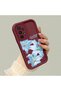 Samsung Galaxy A23 Compatible Case Camera Protector Burgundy Silicone Couple Phone Case Floral Pattern - 2