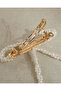 Women White Pearl Bow Hair Clip - 4