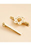 Women Gold Embellished Hair Clips 2 Piece Set