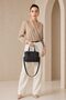 Women's Hand and Shoulder Bag with Logo, Multi-Compartment, Zippered, Stylish, Hand and Crossbody Bag, Black