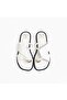 White Leather Flip-Flops for Women with Accessory Detail