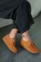 Casper Women's Lace-Up Genuine Suede Leather Casual Shoes Brown - 4