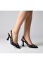 (Wiesse) Women's Pointed-Toe Closed-Toe Heeled Shoes Black - 2