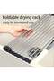 Black Stainless Steel Foldable Dish Drying Rack Adjustable Height Space Saving Sink Organizer - 6